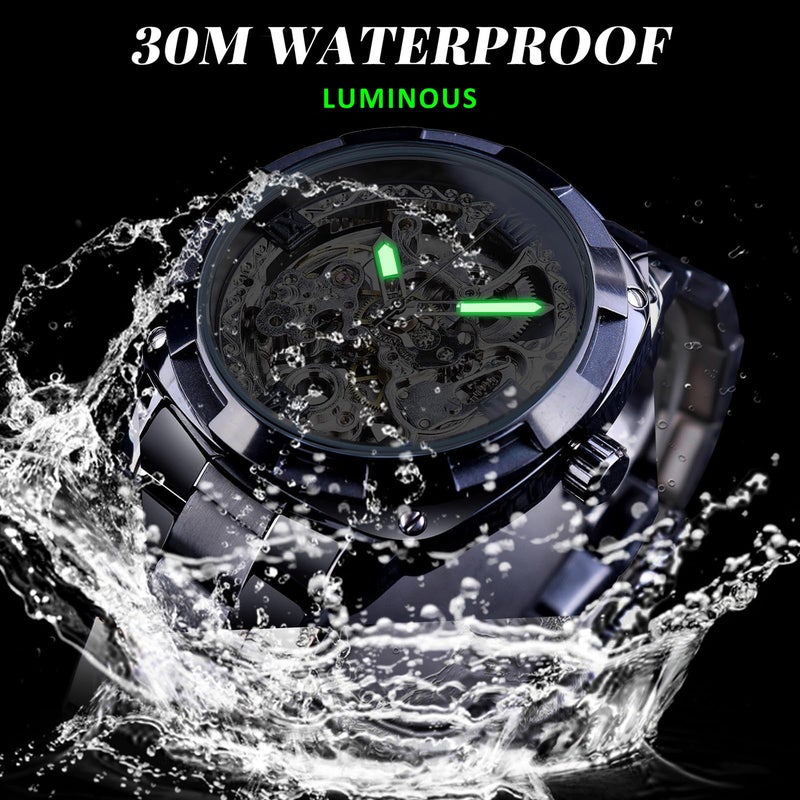 FORSINING Men's Automatic Mechanical Watch with Stainless Steel Strap Fashion Wristwatch - Image 5