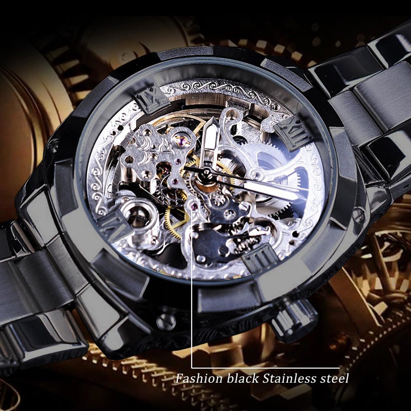 FORSINING Men's Automatic Mechanical Watch with Stainless Steel Strap Fashion Wristwatch - Image 4