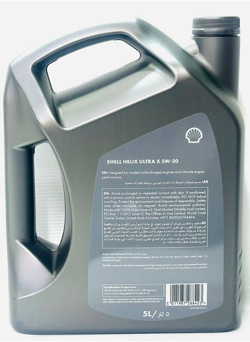 Shell 5W30 Helix Ultra Fully Synthetic Engine Oil 5Ltr - Image 2