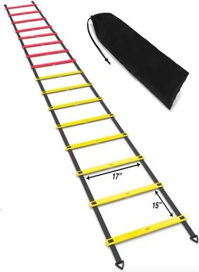 VICTORY Agility Ladder 5 Meter Speed Training Ladder with 10 Adjustable Rungs Speed Training Ladder for Men and Women Ideal for Soccer, Football & Sports Training with Heavy Duty Carry Bag (Yellow) - Image 1