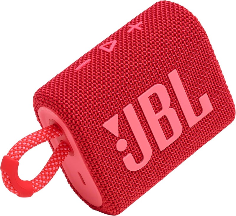 JBL Go 3 - Portable Mini Bluetooth Speaker, big audio and punchy bass, IP67 waterproof and dustproof, 5 hours of playtime, speaker for home, outdoor and travel (Red) - Image 1