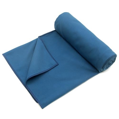 Eunzel Hot Yoga Towel Non Slip Yoga Mat Towel NonSlip Sweat Absorbent Microfiber Towel for Hot Yoga Pilates and Workout 72 x 265 Navy - Image 3