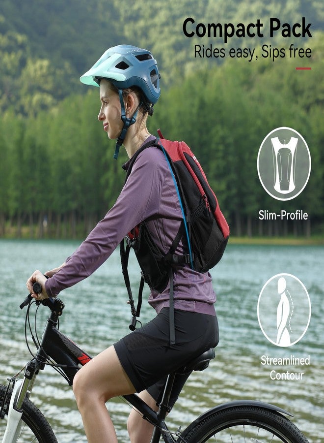 MARCHWAY Lightweight Hydration Backpack with Vest Style Straps & 2.5L TPU Water Bladder, Versatile Sleek Multi-Pocket Pack for Hiking, Cycling, Running, Backpacking, Travel (Red) - Image 4