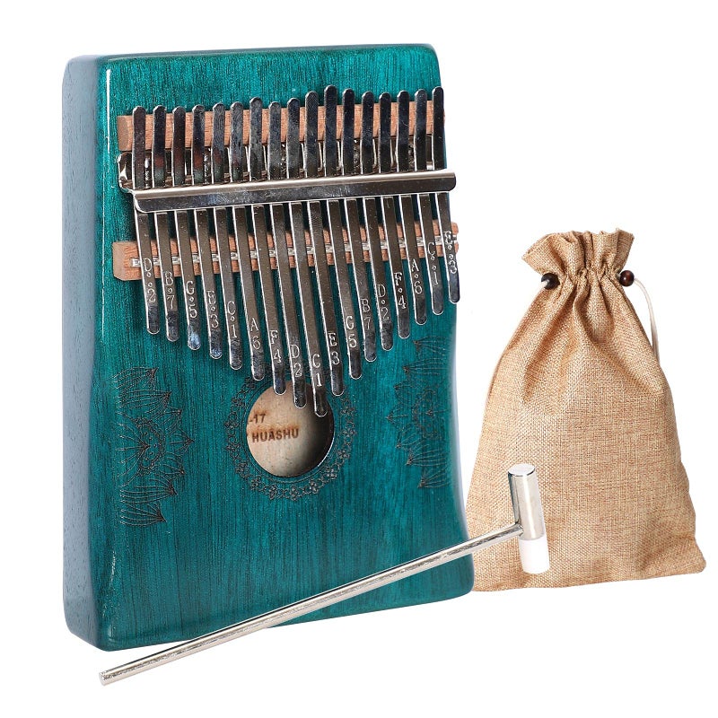 Ubblove Kalimba Thumb Piano 17 Keys, Portable Mbira Finger Piano Gifts for Adults Music Instrument Thumb Pianos - 17 Keys Green - Image 1
