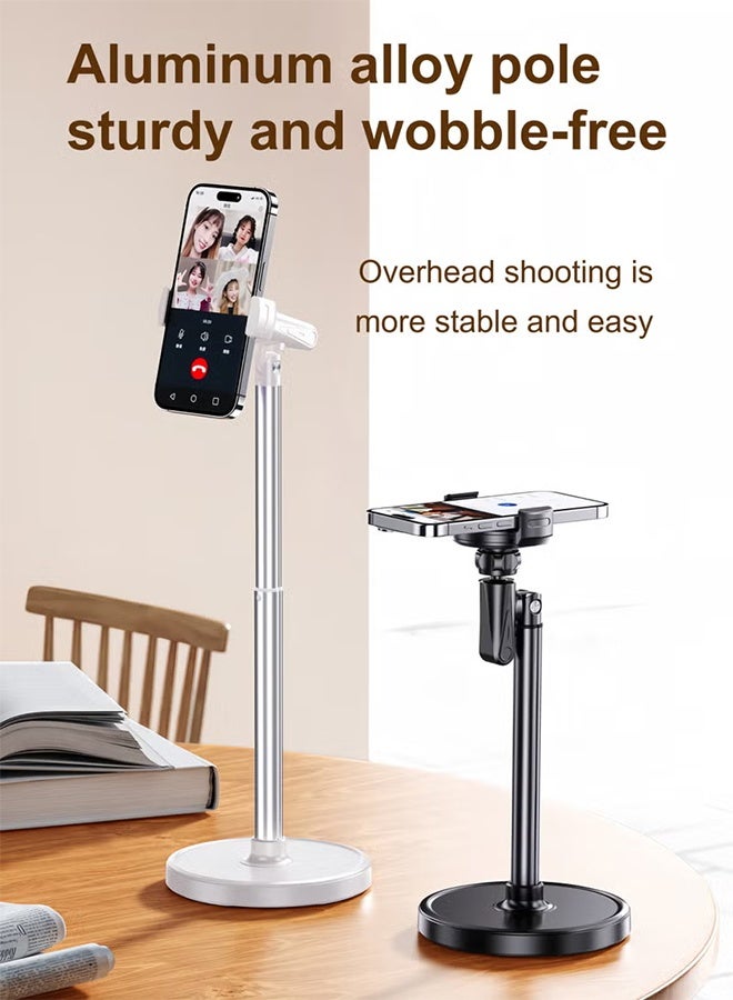 SUNDAREE حامل الهاتف المحمول للمكتب والمنزل، ارتفاع قابل للتعديل 24-38.5 سم، ذراع دعم زاوية قابلة للتعديل، زاوية عرض قابلة للتعديل 360 درجة، نوع المشبك أكثر ملاءمة لالتقاط الصور وتسجيل مقاطع الفيديو والبث المباشر، أسود - Image 5