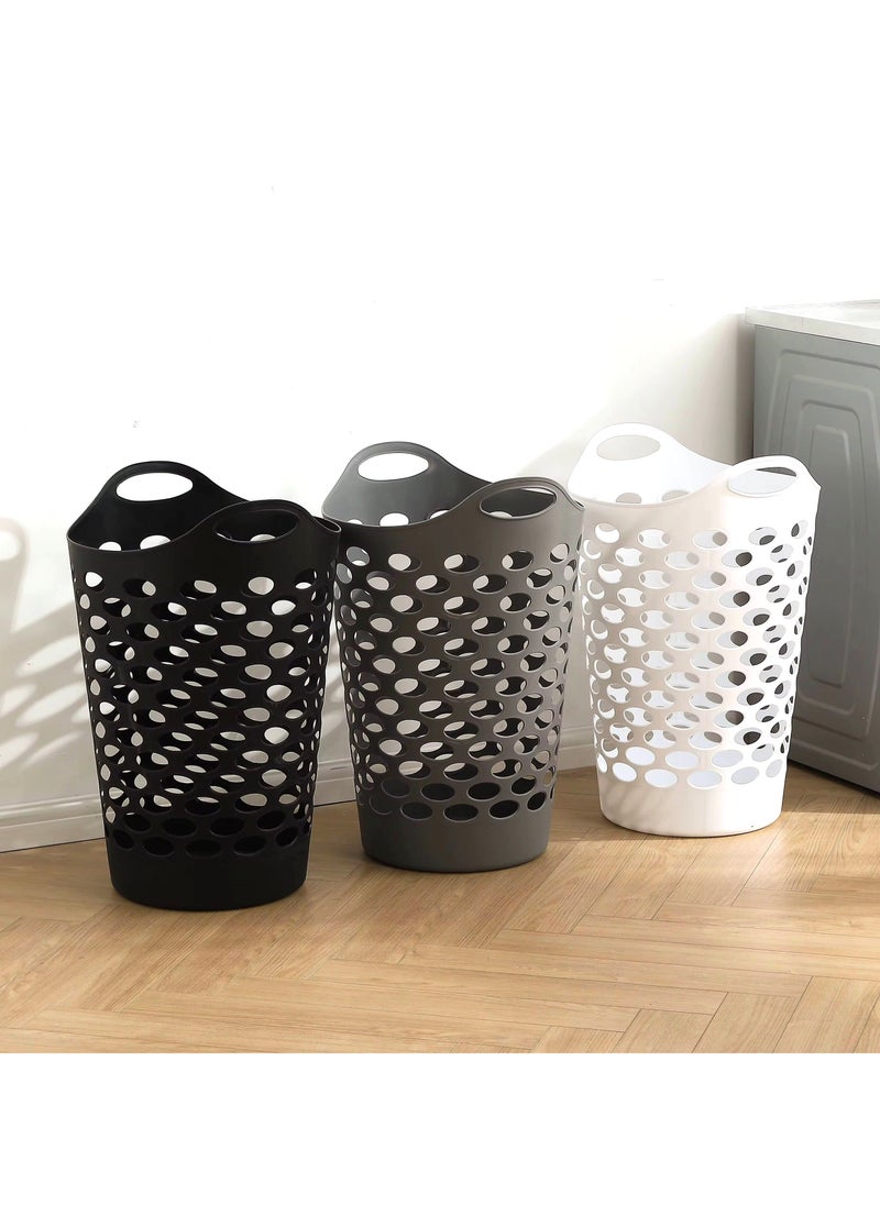 VIO 2 Pack Plastic Laundry Bin Multipurpose Flexible Laundry Storage Basket Hamper Light Weight and Durable Large Dirty Clothes Organizer Basket Toys Storage Basket with Handles 45 Litre Capacity  - Image 4