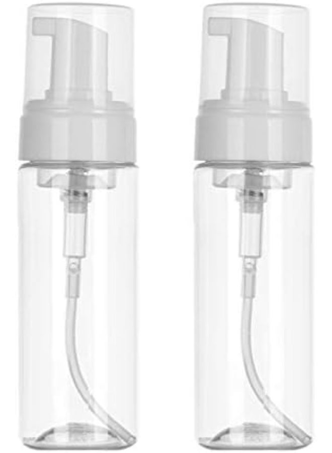 Beoncall Foaming Dispenser 7oz Transparent Empty Spray Bottle 2Pcs Plastic Foam Pump Travel Soap Portable Foam Bottle (200ml) - Image 1
