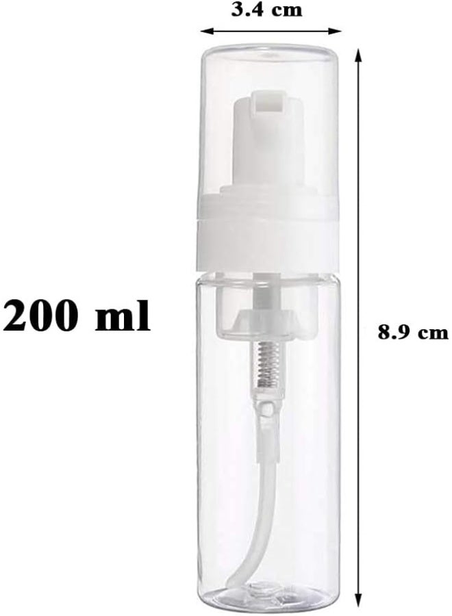 Beoncall Foaming Dispenser 7oz Transparent Empty Spray Bottle 2Pcs Plastic Foam Pump Travel Soap Portable Foam Bottle (200ml) - Image 3
