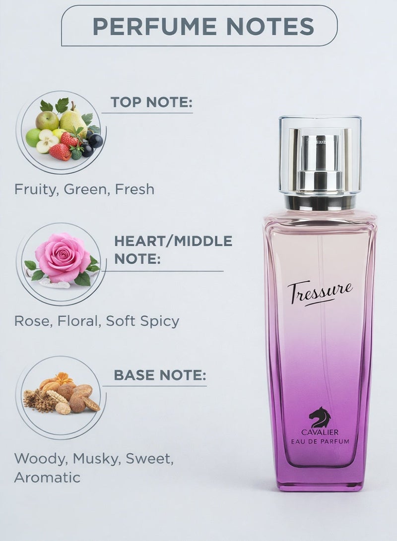 Cavalier Perfume The Tressure Eau de Parfum 100ml | Long Lasting Perfume for Women with Fruity, Rose & Musky Notes - Image 2