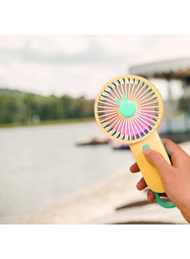 Mini Portable USB High Speed ​​Desktop Handheld Fan with Phone Holder and LED Light 2 Speeds Small Design for Travel and Home - Image 2