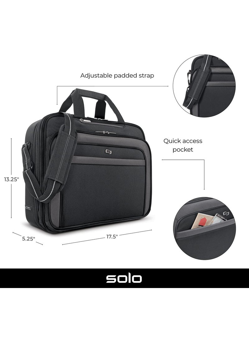 Solo Solo New York Empire 173Inch Laptop Briefcase TSA Friendly BlackGrey  - Image 2