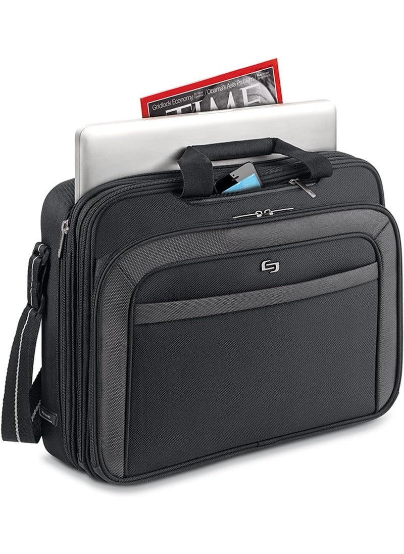 Solo Solo New York Empire 173Inch Laptop Briefcase TSA Friendly BlackGrey  - Image 5