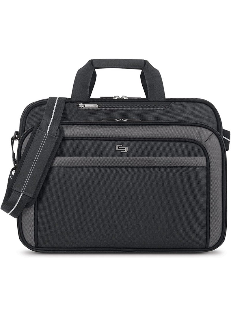 Solo Solo New York Empire 173Inch Laptop Briefcase TSA Friendly BlackGrey  - Image 1