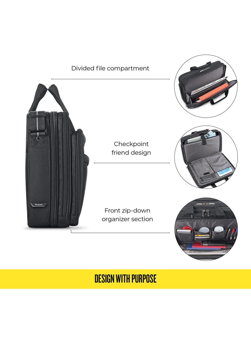 Solo Solo New York Empire 173Inch Laptop Briefcase TSA Friendly BlackGrey  - Image 3