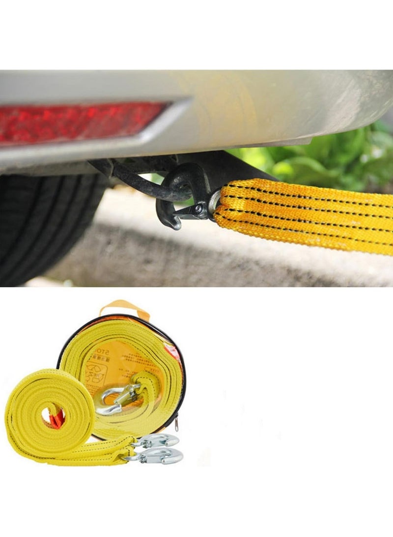 RATSAW Car Tow Rope 4 Meters Thick Strong Nylon Tow Rope High Strength Emergency Towing Rope Cable Cord Heavy Duty Recovery Securing Rope with Hooks - Image 1