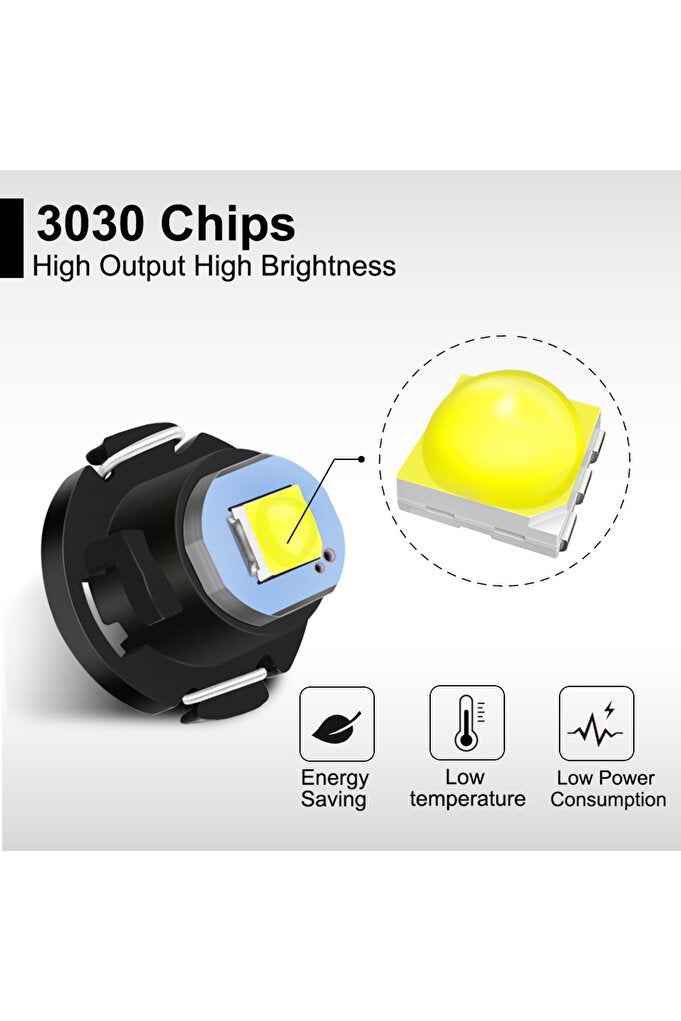 rayihni T3 WHITE 10pcs T3 LED 3030 SMD Led Bulb T4.2 T4.7 Indicator Light Bulb Car Dashboard Warning Indicat - Image 4