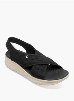 Le Confort Women Flyknit Textured Cross Strap Sandals with Backstrap  - Image 2