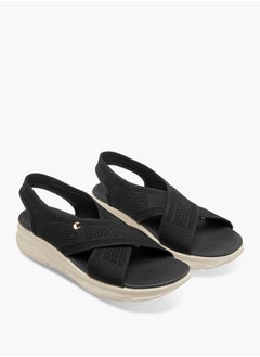 Le Confort Women Flyknit Textured Cross Strap Sandals with Backstrap  - Image 1
