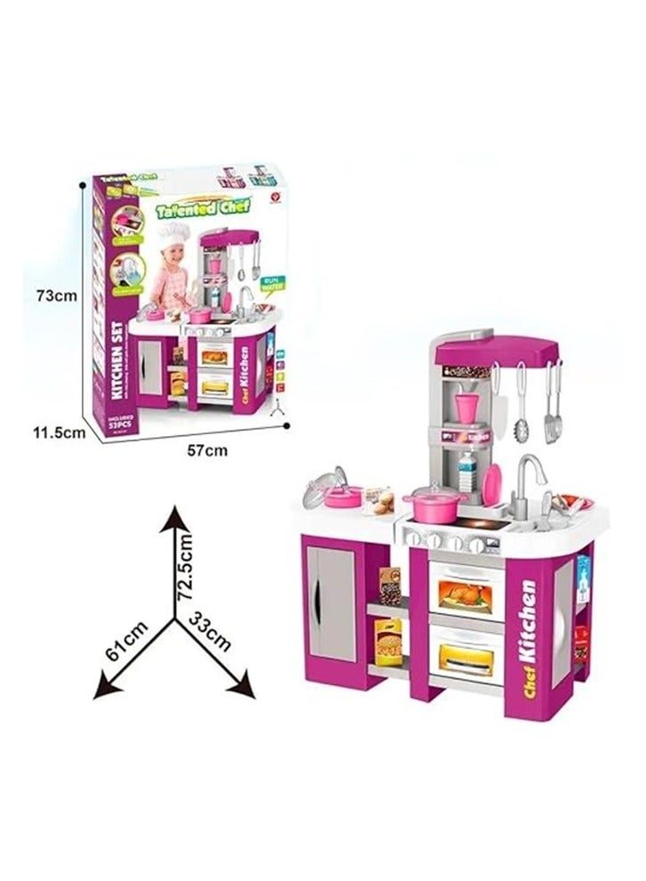 كيكو مجموعة ألعاب مطبخ محمولة خفيفة الوزن ومتينة وموهوبة مكونة من 53 قطعة مقاس 61X33X72.5 سم - Image 2