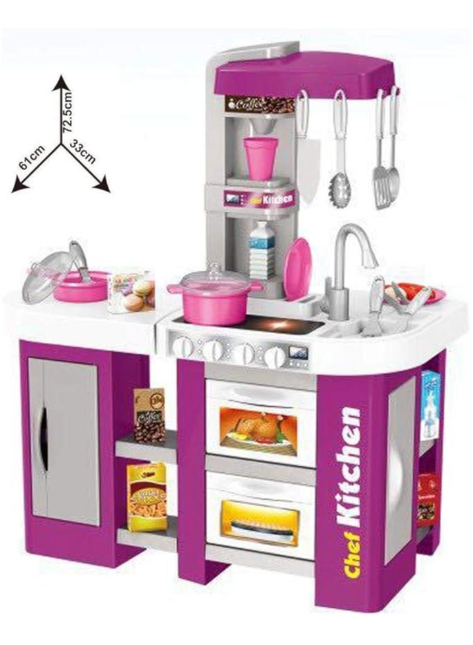 كيكو مجموعة ألعاب مطبخ محمولة خفيفة الوزن ومتينة وموهوبة مكونة من 53 قطعة مقاس 61X33X72.5 سم - Image 4