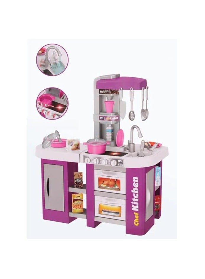 كيكو مجموعة ألعاب مطبخ محمولة خفيفة الوزن ومتينة وموهوبة مكونة من 53 قطعة مقاس 61X33X72.5 سم - Image 3