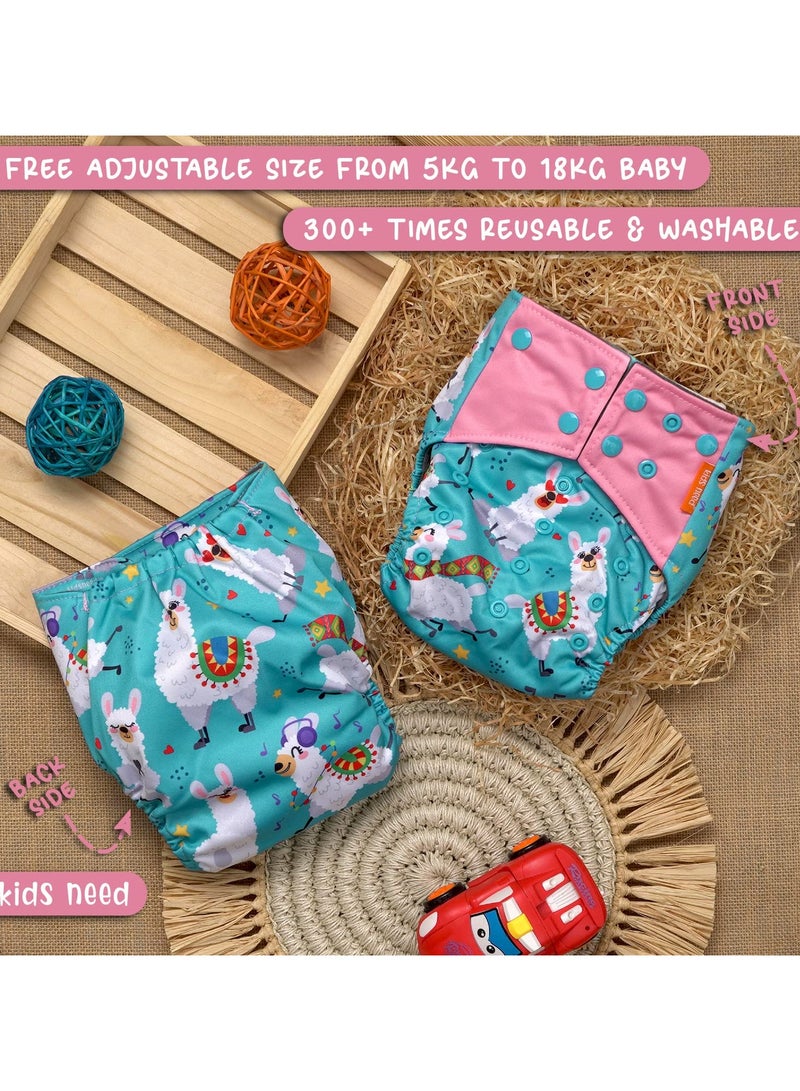 kids need Side Leakage Proof cloth diapers for babies 0 to 3 years combo high absorbent 1 reusable diaper 2 insert pack (5-18kg) washable diapers pocket liners cover adjustable freesize 58 - Image 5