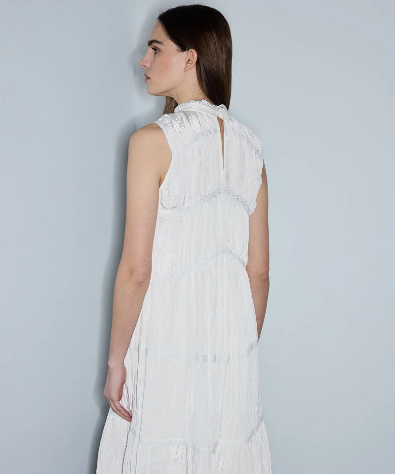Ipekyol  Crinkled Lace-Trim Midi Dress for Women | Best Price UAE
