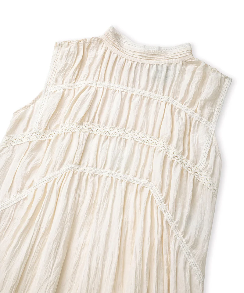 Ipekyol  Crinkled Lace-Trim Midi Dress for Women | Best Price UAE