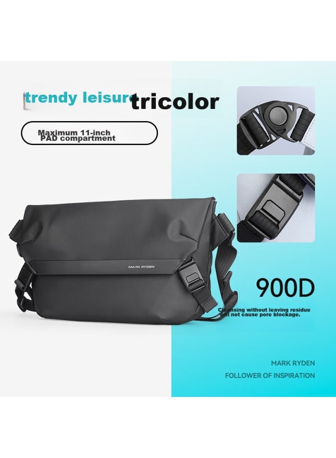 MARK RYDEN Marco Leiden Shoulder Bag, Large Capacity, Outdoor, Can Fit Ipad, Sports Crossbody Bag, Messenger Bag, Travel Bag, Mr2819, Elegant Black - Image 1