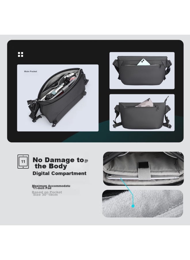 MARK RYDEN Marco Leiden Shoulder Bag, Large Capacity, Outdoor, Can Fit Ipad, Sports Crossbody Bag, Messenger Bag, Travel Bag, Mr2819, Elegant Black - Image 4