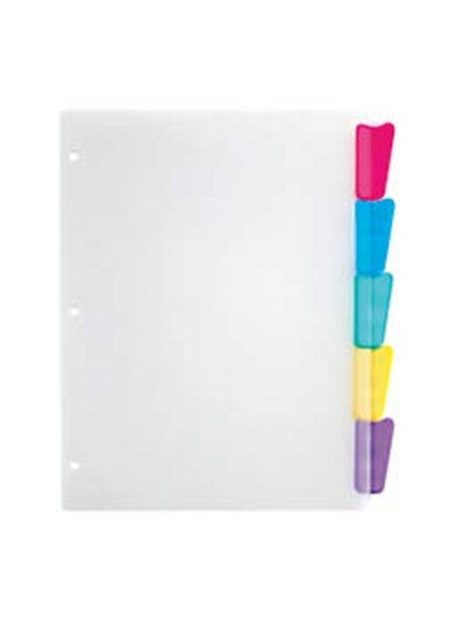 Office Depot Brand Plastic Dividers With Insertable Rounded Tabs Assorted Colors 5Tab