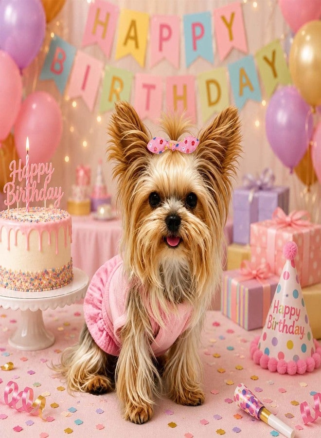 Yaopelky 50Pcs Dog Hair Bows with Elastic Bands Cute Pet Hair Ties Topknot Bows for Small Dogs No Hurt Bowknots for Yorkie Maltese Puppy Grooming Accessories (Fruit Printed) - Image 3