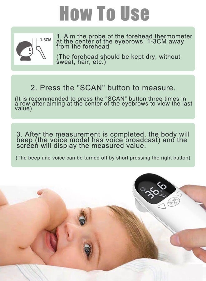 LEXIN Non Contact Digital Infrared Thermometer for Forehead and Ear Suitable for Children and Adults - Image 3