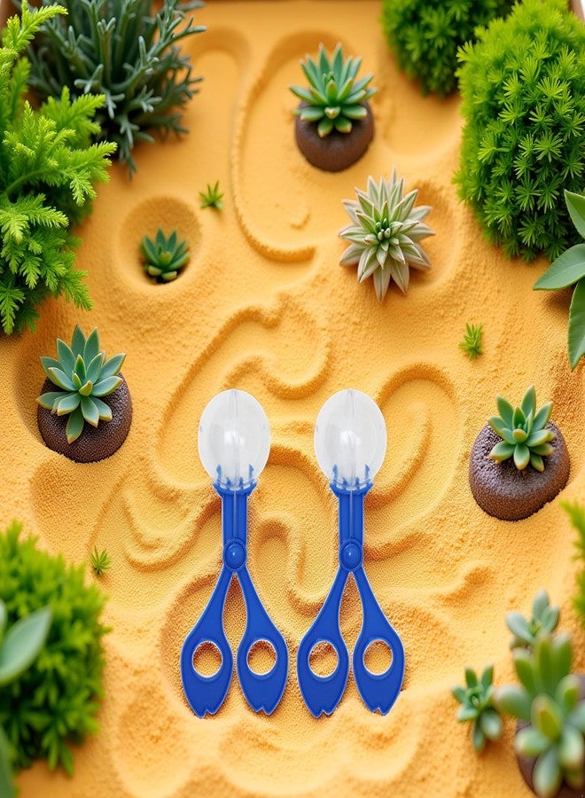 Bwexxt 2 Pcs Blue Fine Motor Skill Tool, Scoopers for Nature Exploration ObservationHand-Eye Coordination Plastic Scissor Clamp Small Butterfly Clip, Fine Motor and Sensory, Sand Box Tool - Image 5