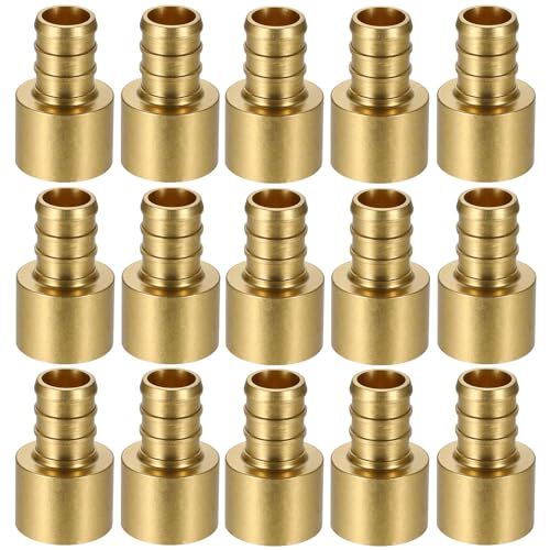 Lidertik 15 Pack Lidertik Copper to PEX Fittings 12 inch 12 PEXB F1807 x 12 Female Sweat Adapter Brass - Image 1