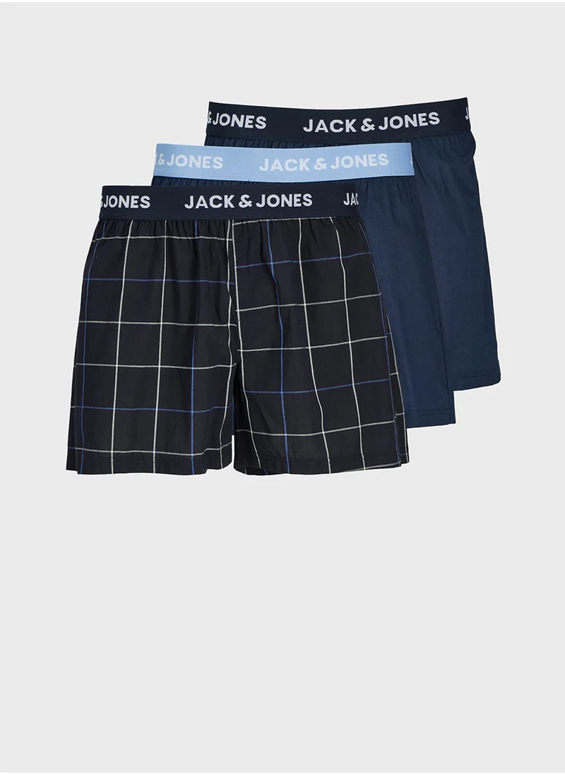 جاك اند جونز Jacjackson 3 Pack Logo Band Trunks