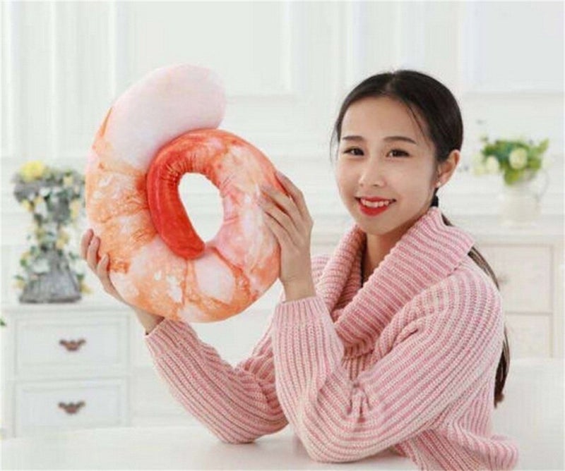 bouti1583 Shrimp Neck Pillow Realistic Simulation Large Shrimp U Shaped Pillow Cushion Plush - Image 2
