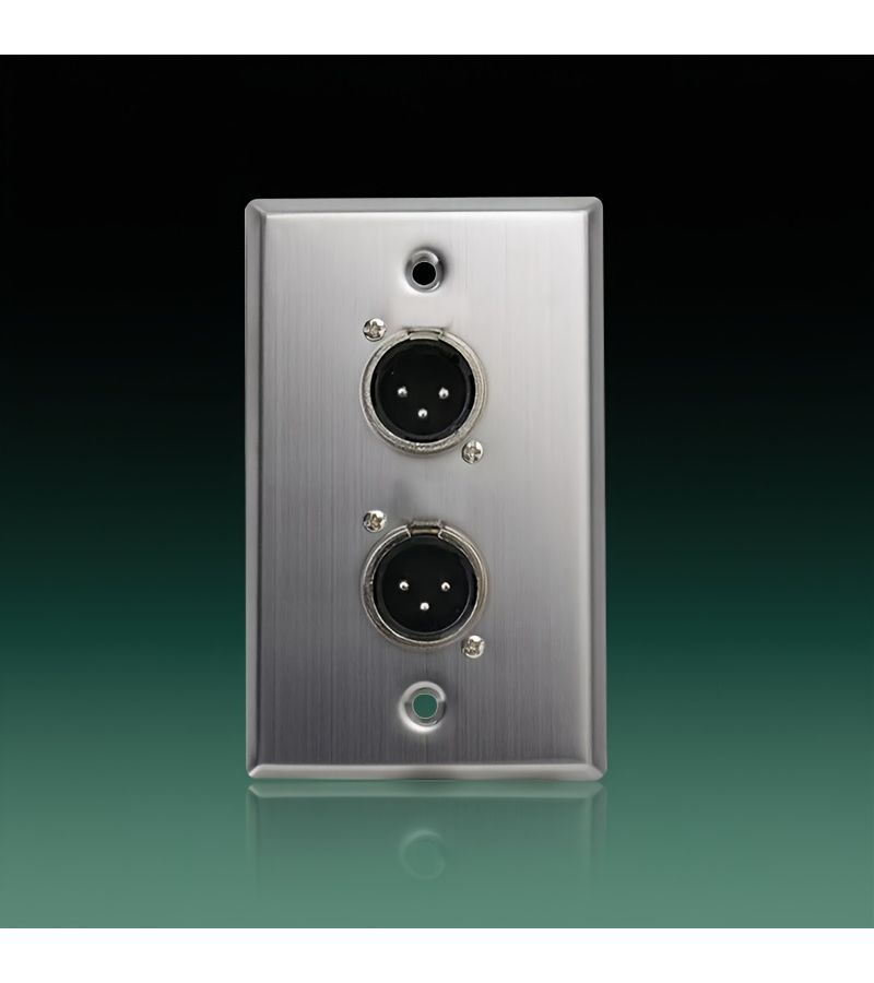 موصِّلان مزدوجان من طراز XLR ثلاثي الأطراف للتثبيت على اللوحة (أنثى) لميكروفون الصوت - Image 2