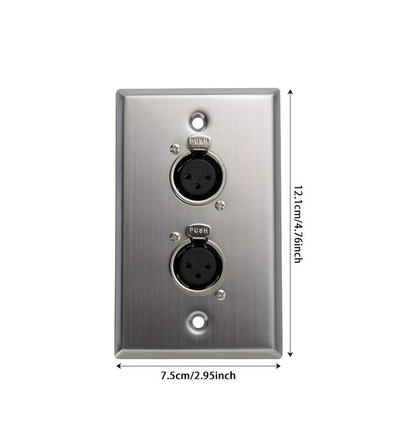موصِّلان مزدوجان من طراز XLR ثلاثي الأطراف للتثبيت على اللوحة (أنثى) لميكروفون الصوت - Image 1