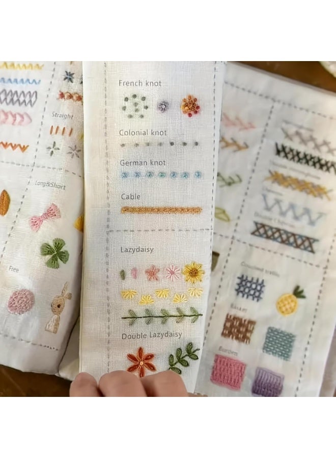 Arabest New Embroidery Stitch Book Kit,Portable All Scenario Embroidery Stitch Book,Comes with a Complete Toolkit and Instructional Tutorial, Mother's Day Gift for Beginners， Craft Lovers (1 PCS) - Image 1