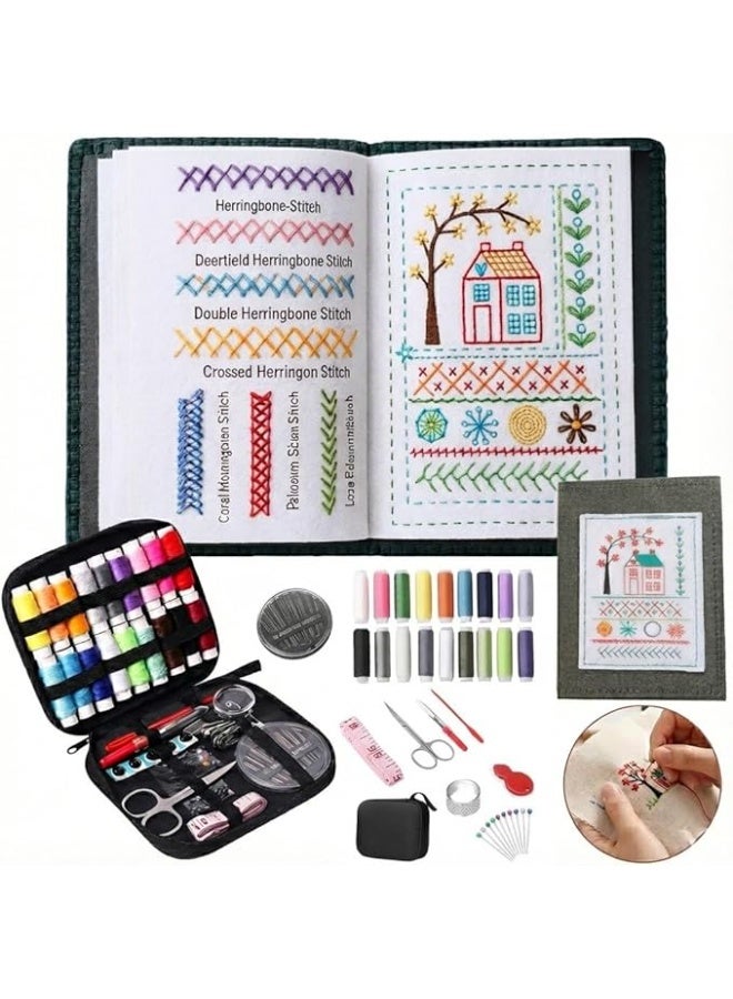 Arabest New Embroidery Stitch Book Kit,Portable All Scenario Embroidery Stitch Book,Comes with a Complete Toolkit and Instructional Tutorial, Mother's Day Gift for Beginners， Craft Lovers (1 PCS) - Image 2