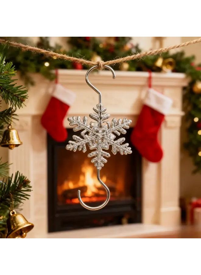 15 Pcs Golden Snowflake Ornament Hooks Sturdy Hanging Keys Towels - Image 4