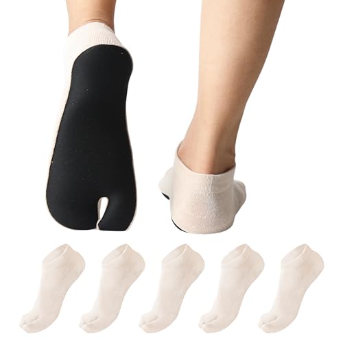 Footmate Women Toe Cotton Socks (Pack of 5) with Waterproof Sponge Bottom Footcover Toe Socks for Women (Free Size) Provide Durable, Soft & Ultimate Comfort Colour- Skin - Image 1