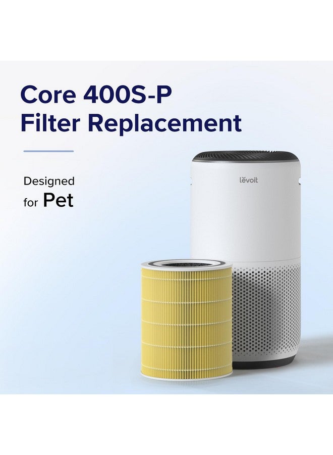 LEVOIT LEVOIT Genuine Core 400S-P Air Purifier Pet Allergy Replacement Filter, Supports HEPA Sleep Mode, High-Efficiency Activated Carbon for Removal of Pollen, Allergen, Core 400S-RF-PA, 1 Pack, Yellow  - Image 2