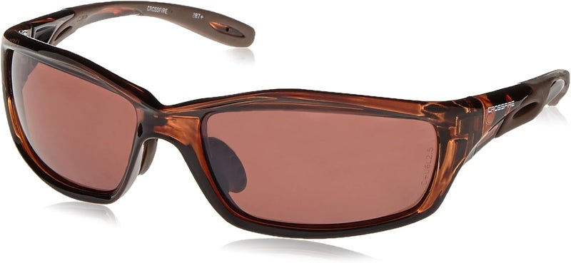 Crossfire Infinity 21126 Premium Safety Glasses with HD Brown Polarized Lens and Crystal Brown Frame - Image 1