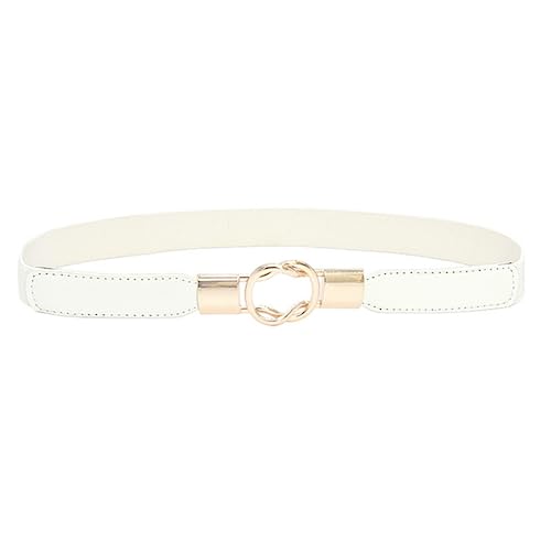 REDHORNS Elastic Fabric Waist Belt for Women Dresses Elegant Design Stretchy Slim Ladies Belt for Saree Girls Jeans - Free Size (LD37WT_White) - Image 1