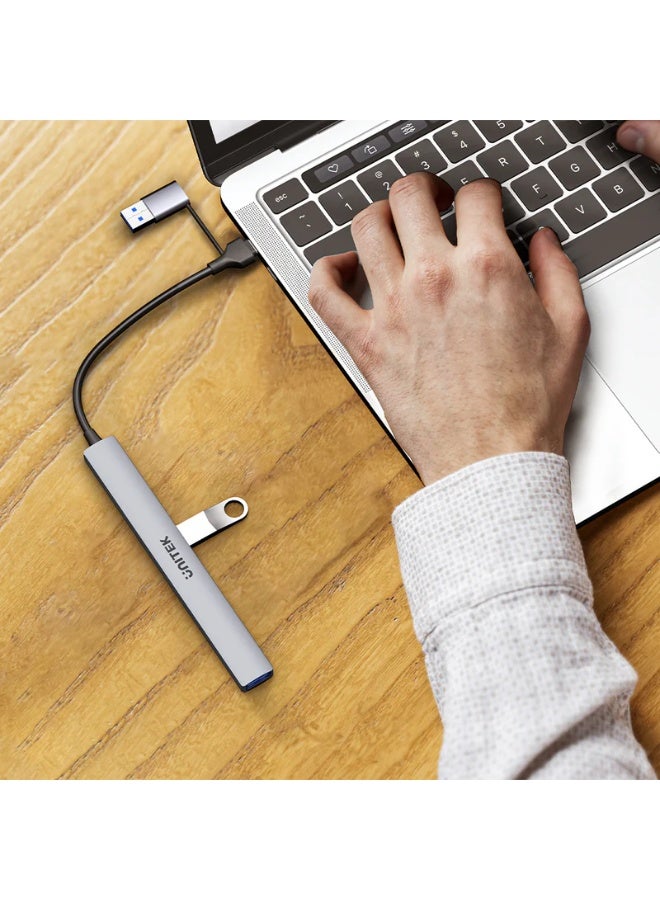 UNITEK محور USB 7 في 1 من UNITEK، USB-C إلى 7 منافذ USB-A مع محول USB-A، نقل بيانات عالي السرعة 5Gbps، نحيف ومحمول، توصيل وتشغيل، متوافق مع MacBook و iPad و Windows والمزيد - Image 5