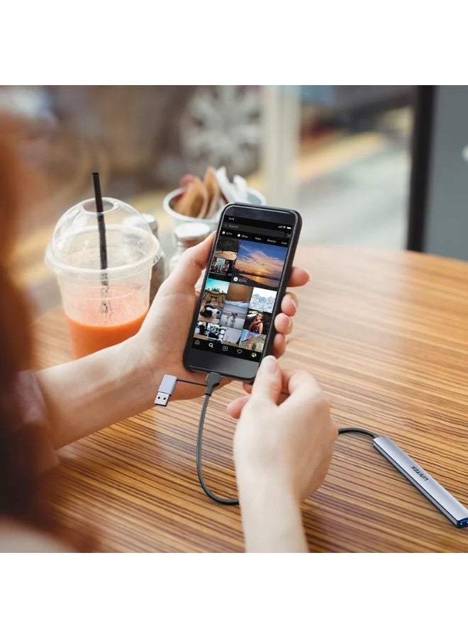UNITEK محور USB 7 في 1 من UNITEK، USB-C إلى 7 منافذ USB-A مع محول USB-A، نقل بيانات عالي السرعة 5Gbps، نحيف ومحمول، توصيل وتشغيل، متوافق مع MacBook و iPad و Windows والمزيد - Image 3