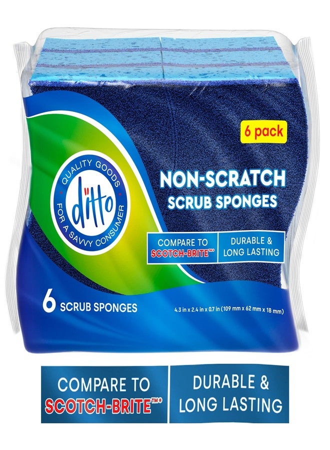 Ditto Non-Scratch Scrub Sponges (6 Pack) - Durable and Long Lasting - Safe On All Surfaces… - Image 2