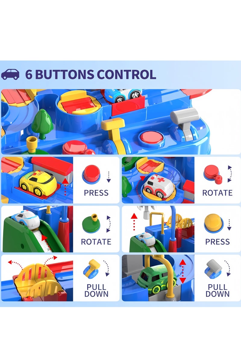 Kids Car Adventure Toy, Puzzle Rail Car,Cars Race Track Toys , Race Track Vehicle Set, Preschool Educational Interactive Toy, Easy to Install and Play, No Battery Required, Ideal Gift for Kids Aged 3 + Car Adventure Toys（5 Toy Cars+1 Magnetic Plane） - Image 5